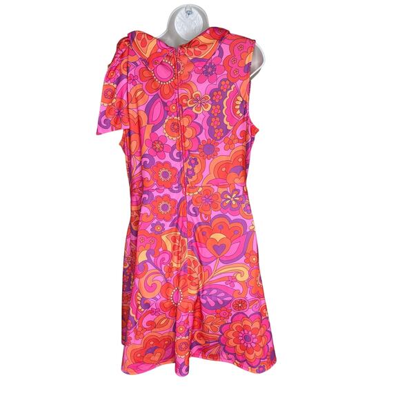 Smak Parkour Unique Vintage Pink Mod Floral Dress 1X 16 NWT - Picture 2 of 7